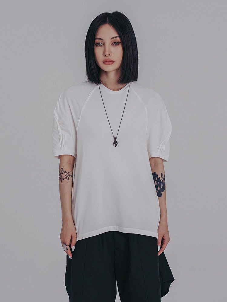 Marigold Shadows Shirts & Tops Bastik Round Neck Tee - White