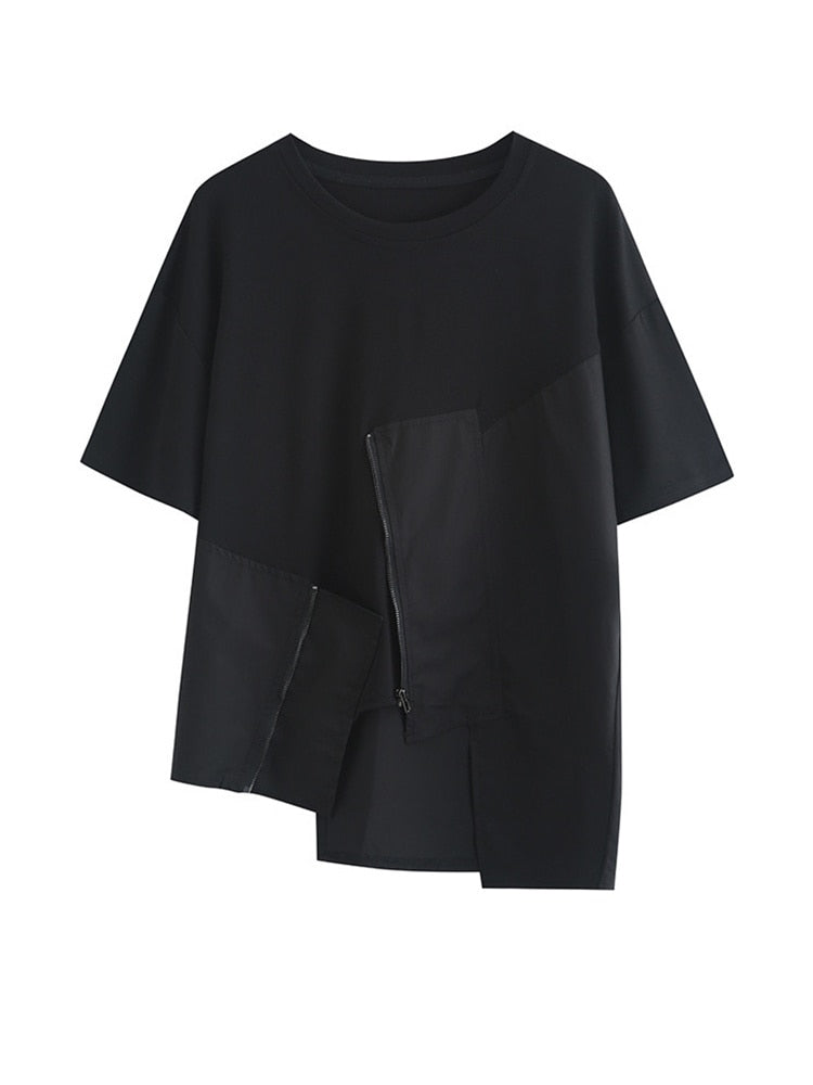 Marigold Shadows Shirts & Tops Lupee Zipper Shirt - Black