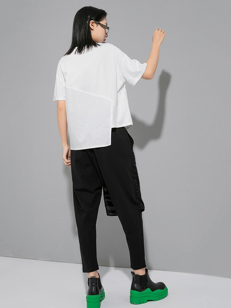 Marigold Shadows Shirts & Tops Lupee Zipper Shirt - White