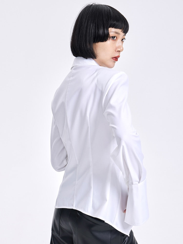 Marigold Shadows Shirts & Tops Preform Cross Button Blouse