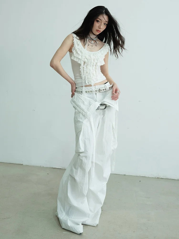 Marigold Shadows Shirts & Tops Sheeshe Ruffle Tank Top