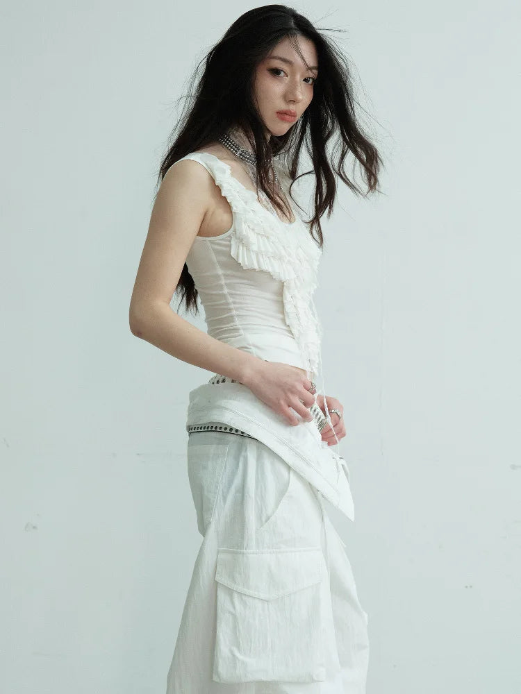 Marigold Shadows Shirts & Tops Sheeshe Ruffle Tank Top