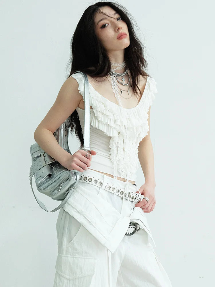 Marigold Shadows Shirts & Tops Sheeshe Ruffle Tank Top