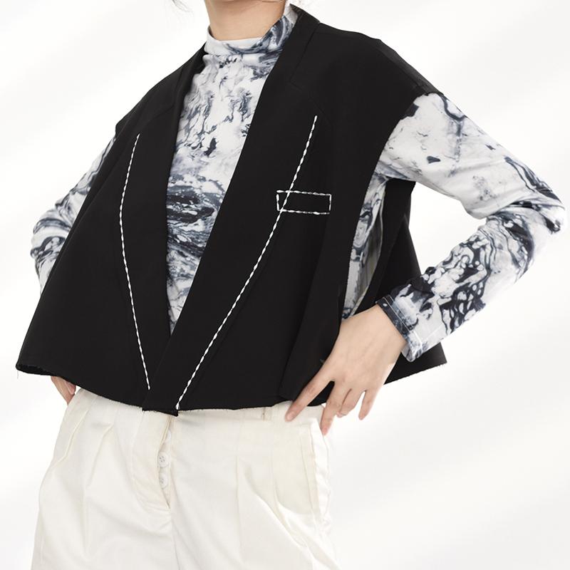 Marigold Shadows shirts Usaku Irregular Sleeveless Vest