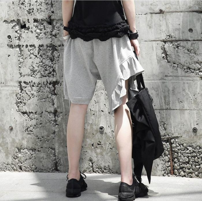 Marigold Shadows shorts Neems Asymmetrical Shorts - Grey