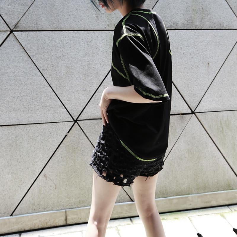 Marigold Shadows shorts Yuumi Hollow Out High Waist Denim Shorts
