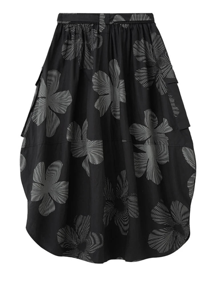 Marigold Shadows Skirts Carlada Floral Print Skirt