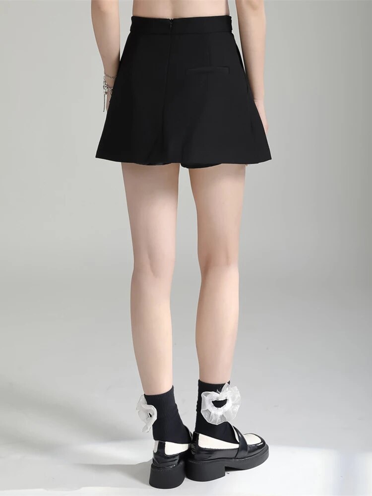 Marigold Shadows Skirts Cutsie A-line Zipper Mini Skirt