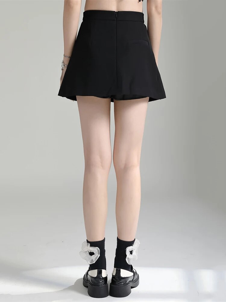 Marigold Shadows Skirts Cutsie A-line Zipper Mini Skirt