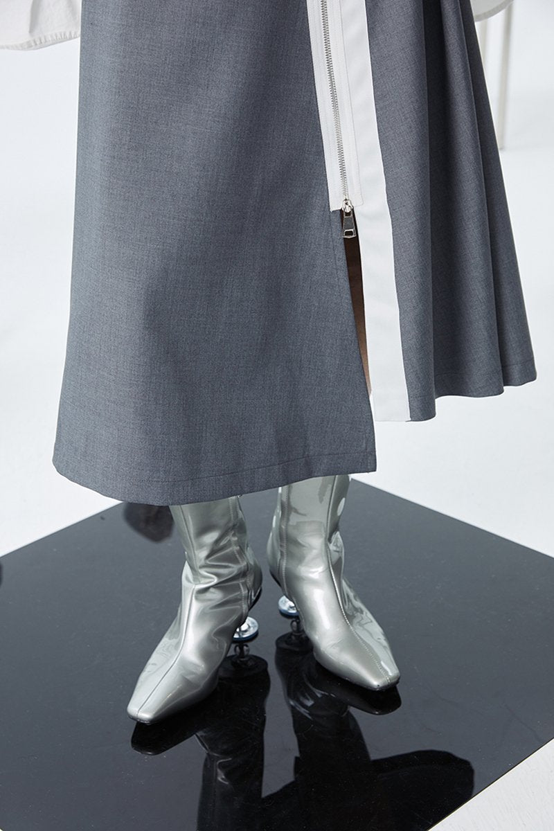 Marigold Shadows skirts Kokone Pleated Asymmetrical Skirt - Gray
