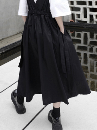Black overall top skirt length