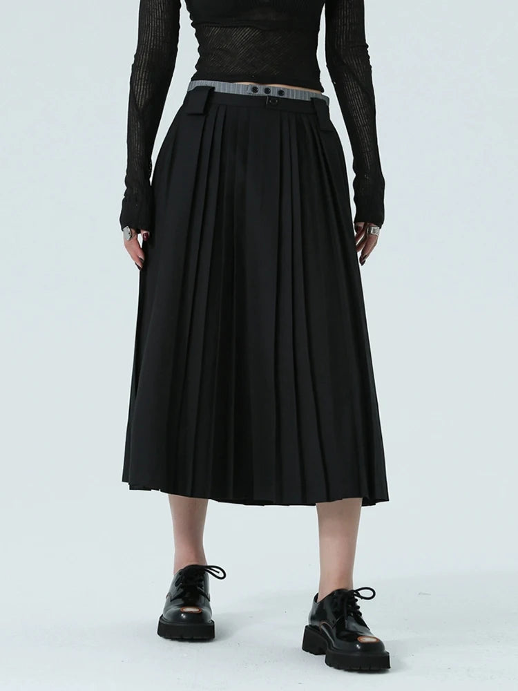 Marigold Shadows Skirts Nandeen Pleated A-line Skirt