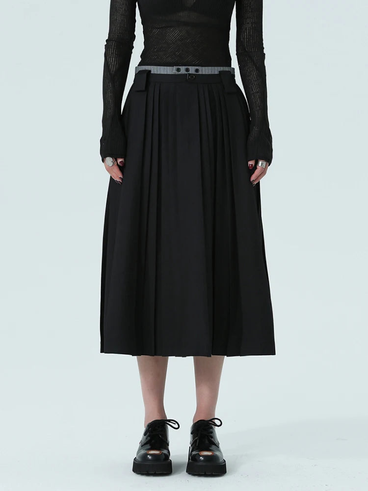 Marigold Shadows Skirts Nandeen Pleated A-line Skirt