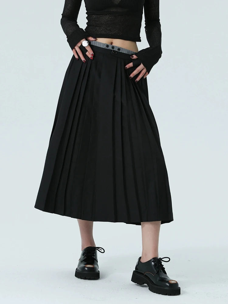 Marigold Shadows Skirts Nandeen Pleated A-line Skirt