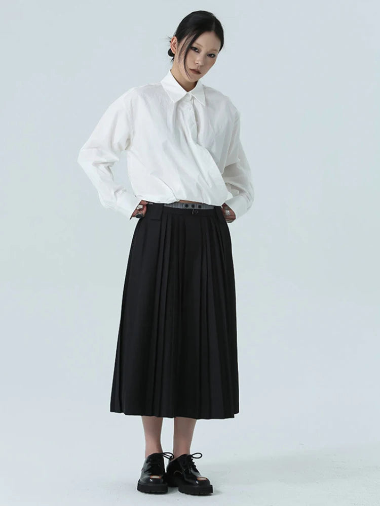 Marigold Shadows Skirts Nandeen Pleated A-line Skirt