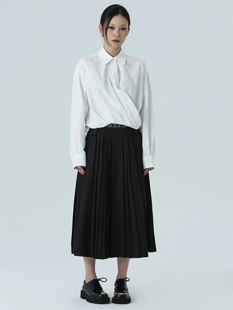 Marigold Shadows Skirts Nandeen Pleated A-line Skirt