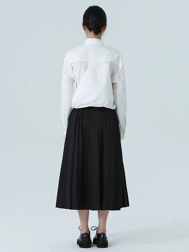 Marigold Shadows Skirts Nandeen Pleated A-line Skirt