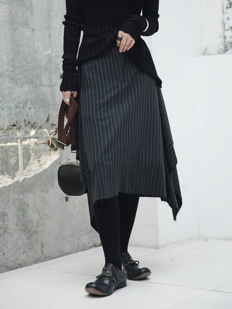 Noriko Stretchy Asymmetrical Skirt – Marigold Shadows