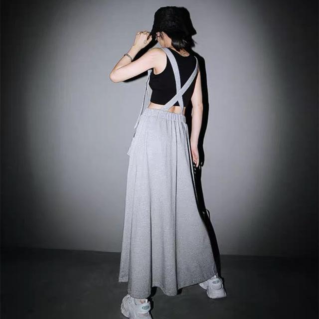 Marigold Shadows skirts Okemia Pocket Overall Skirt - Gray