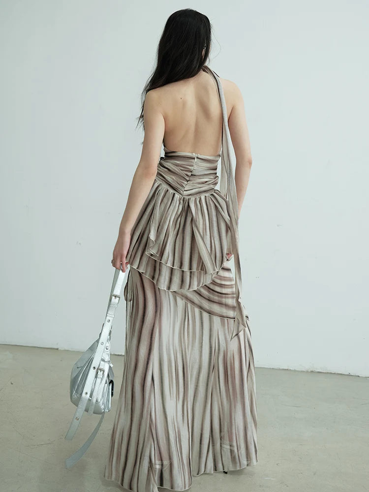 Marigold Shadows Skirts *** Premanther Striped Halter Skirt Set