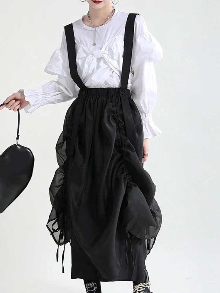 Marigold Shadows Skirts Ranada Rouched Overall Skirt