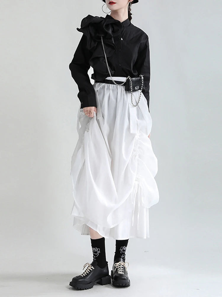 Marigold Shadows Skirts Ranada Rouched Overall Skirt