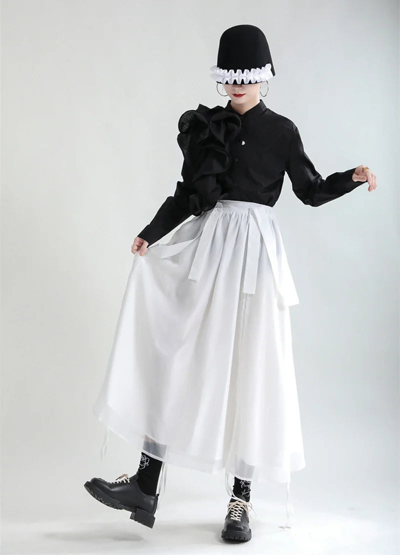 Marigold Shadows Skirts Ranada Rouched Overall Skirt