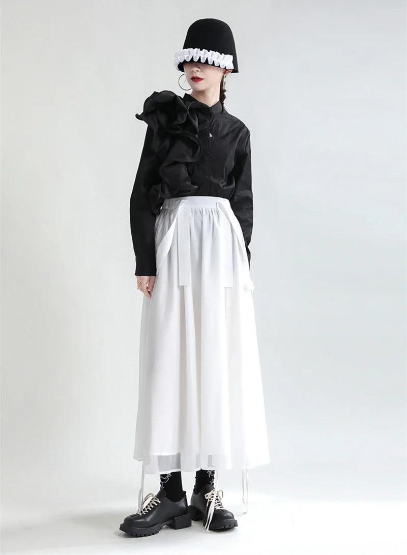 Marigold Shadows Skirts Ranada Rouched Overall Skirt