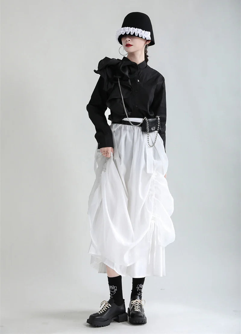 Marigold Shadows Skirts Ranada Rouched Overall Skirt