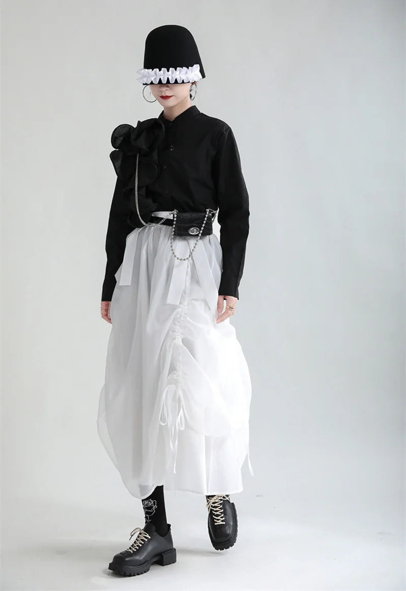 Marigold Shadows Skirts Ranada Rouched Overall Skirt