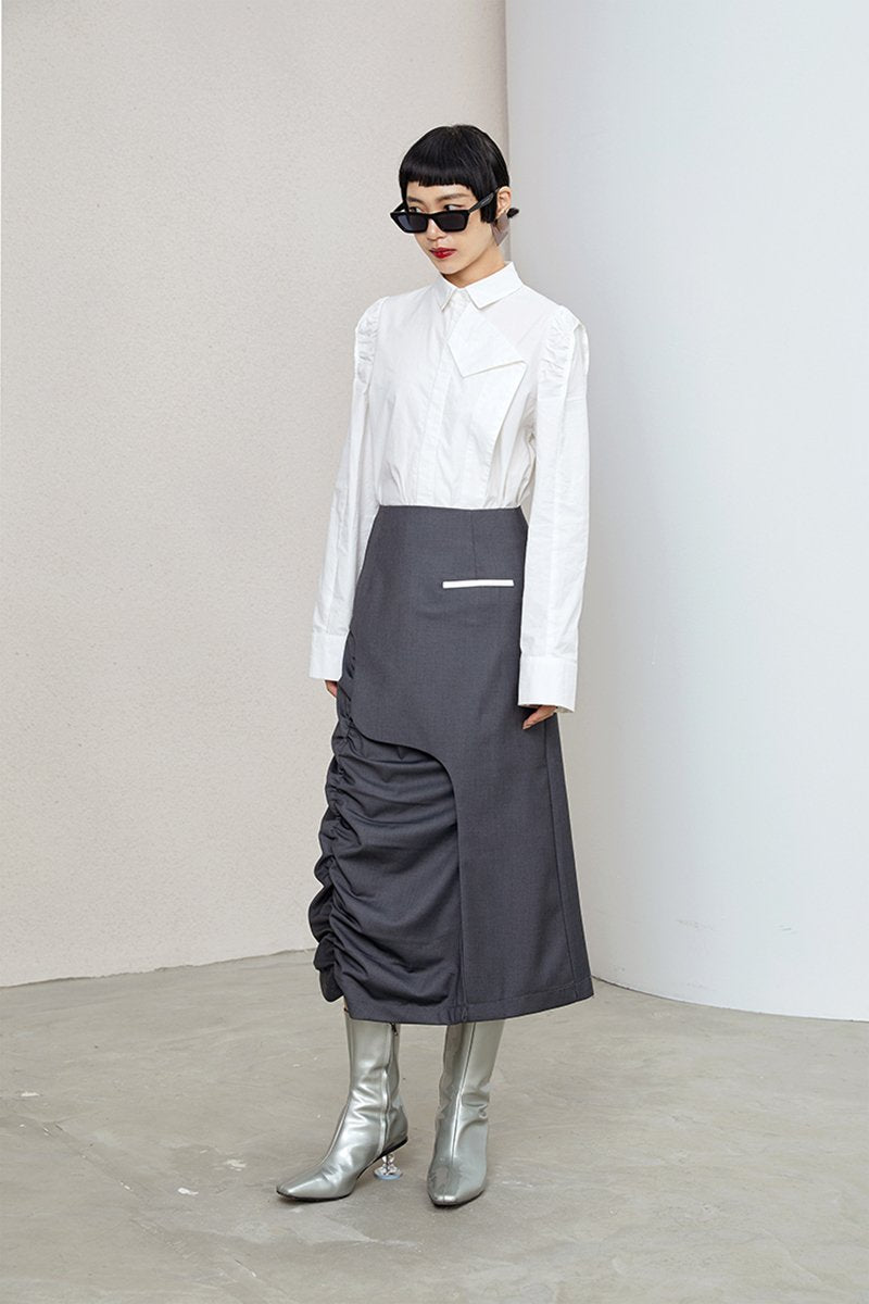 Marigold Shadows skirts Tennen High Waist Irregular Skirt