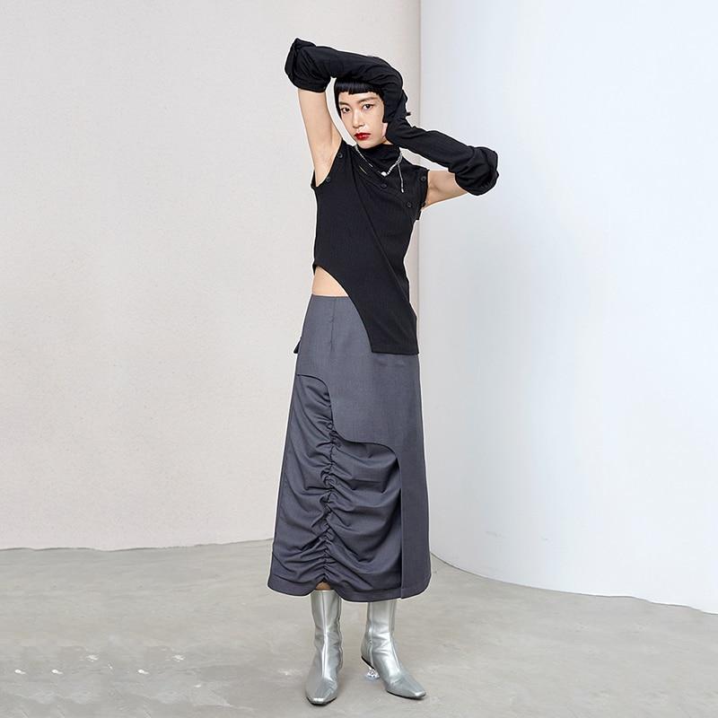 Marigold Shadows skirts Tennen High Waist Irregular Skirt