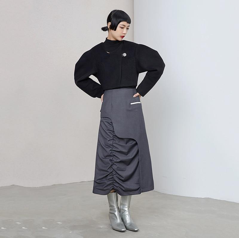 Marigold Shadows skirts Tennen High Waist Irregular Skirt