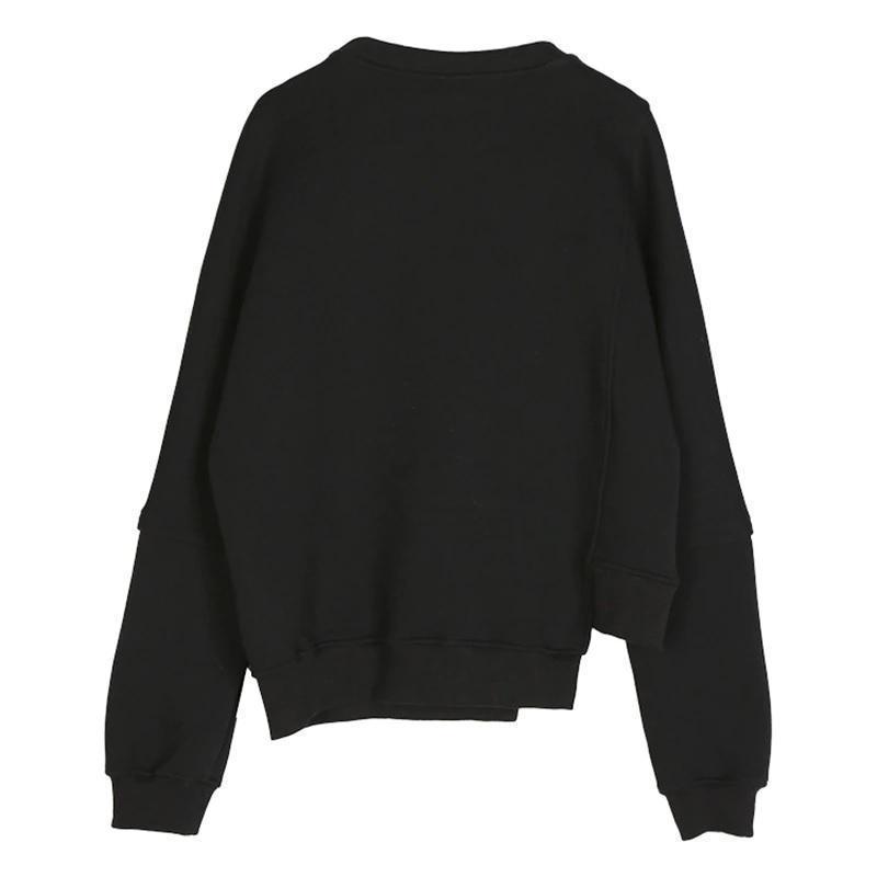 Marigold Shadows sweaters Althea Irregular Pocket Sweatshirt - Black
