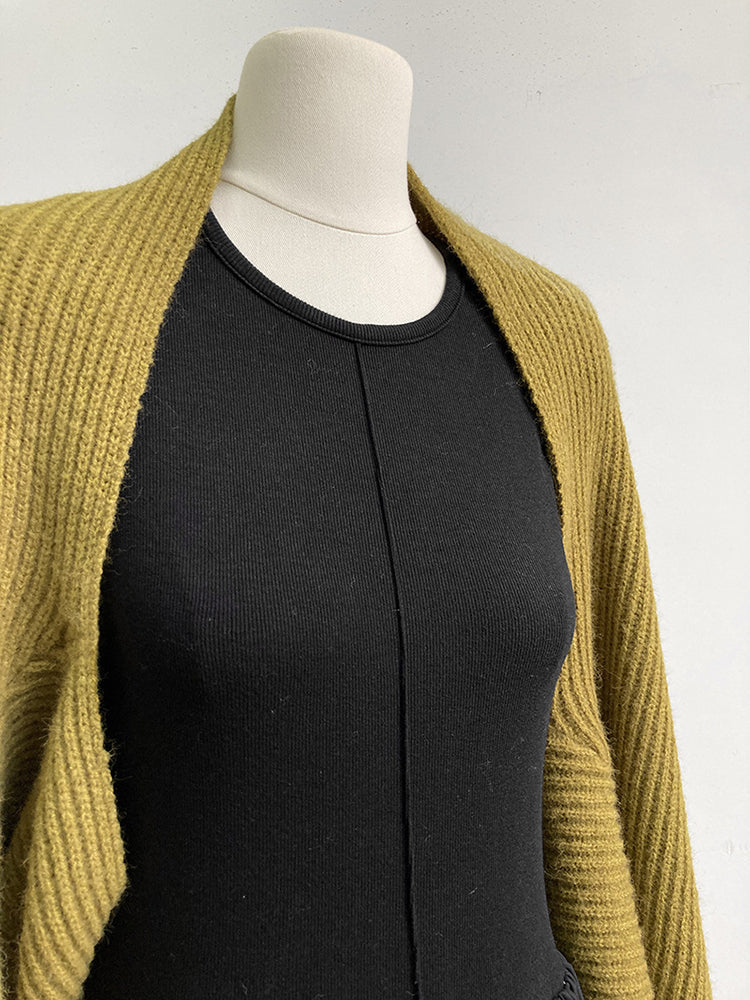 Marigold Shadows Sweaters Touka Knitted Shrug Scarf - Olive Green