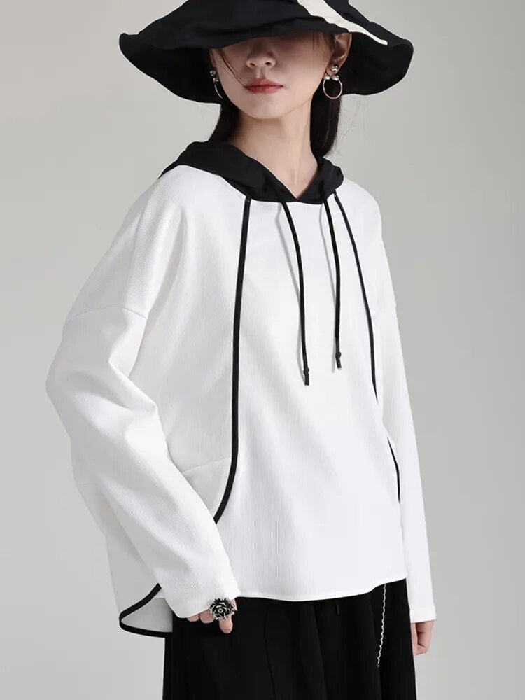 Marigold Shadows Sweatshirts Daiyay Contrast Hoodie - White