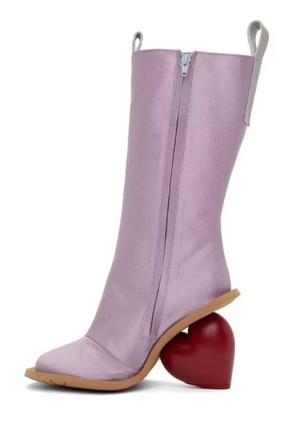 Marigold Shadows Taura Heart Heel Boots - Lavender