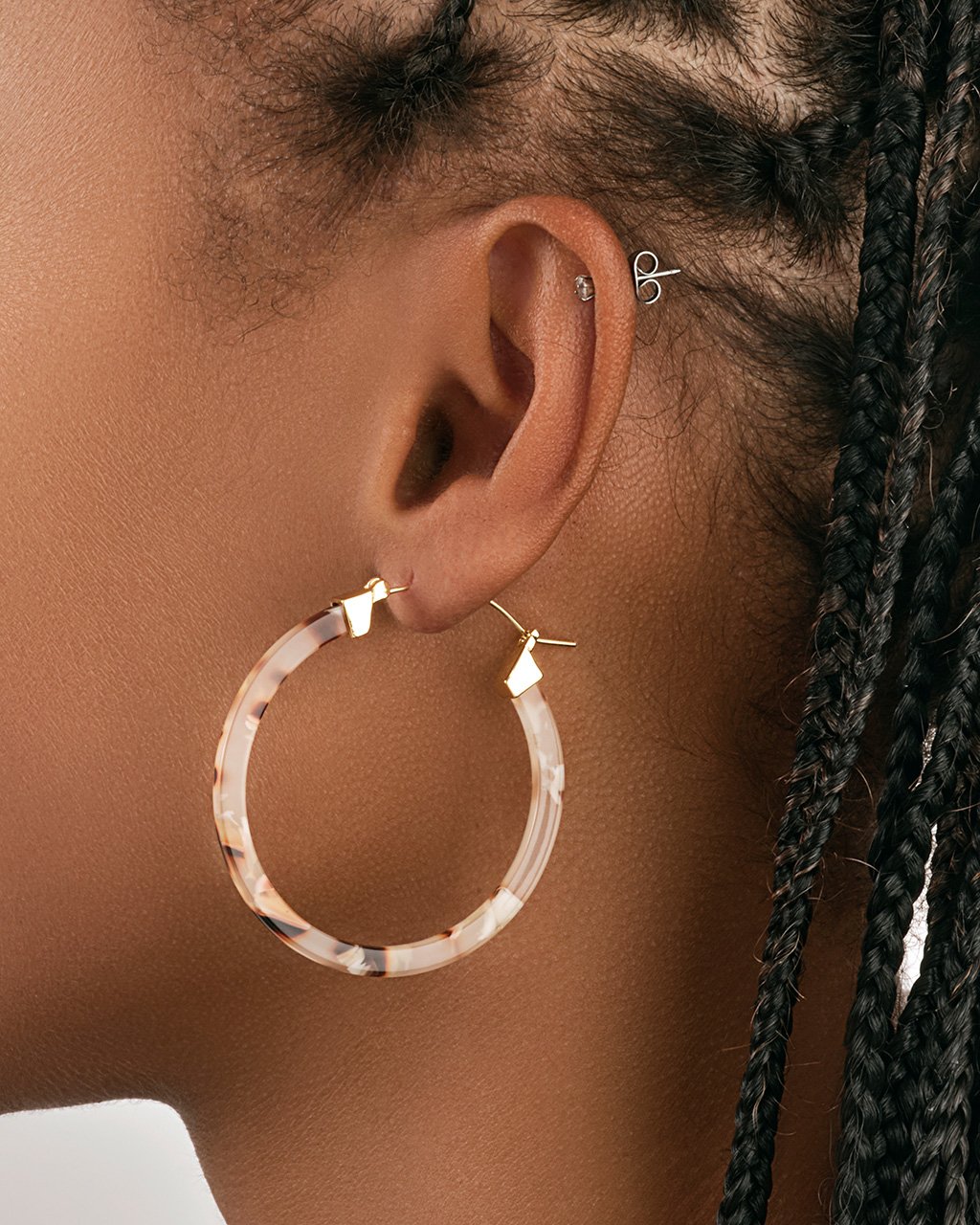 Sterling Forever 50mm Resin Hoop Earrings by Sterling Forever