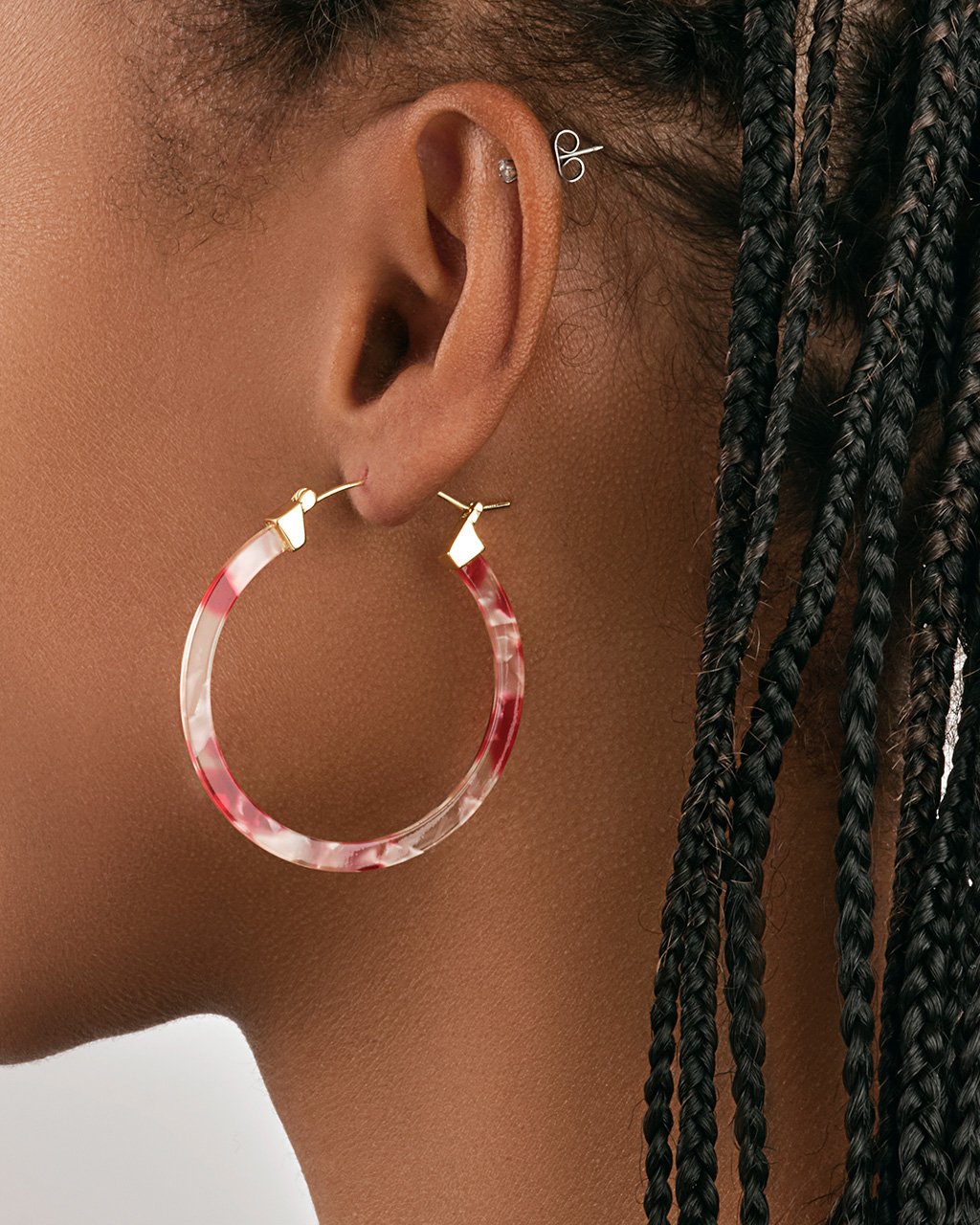 Sterling Forever 50mm Resin Hoop Earrings by Sterling Forever