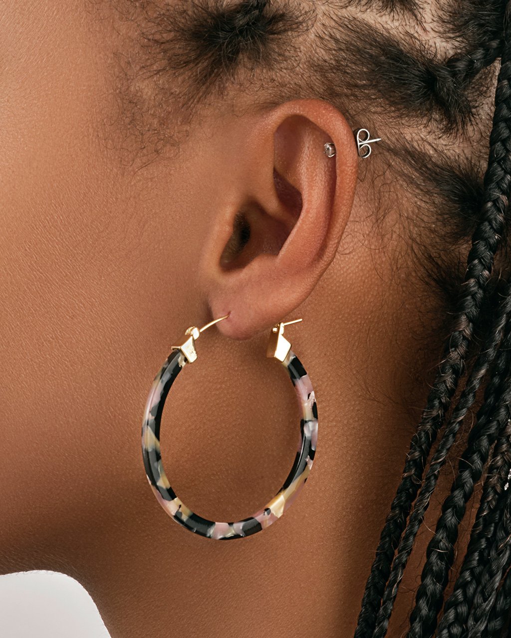 Sterling Forever 50mm Resin Hoop Earrings by Sterling Forever