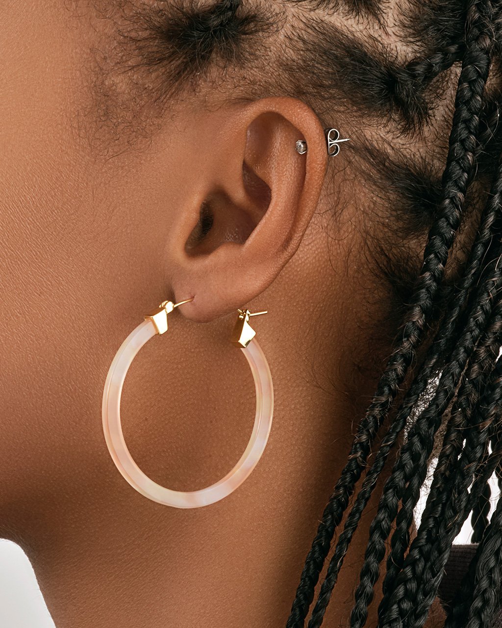 Sterling Forever 50mm Resin Hoop Earrings by Sterling Forever