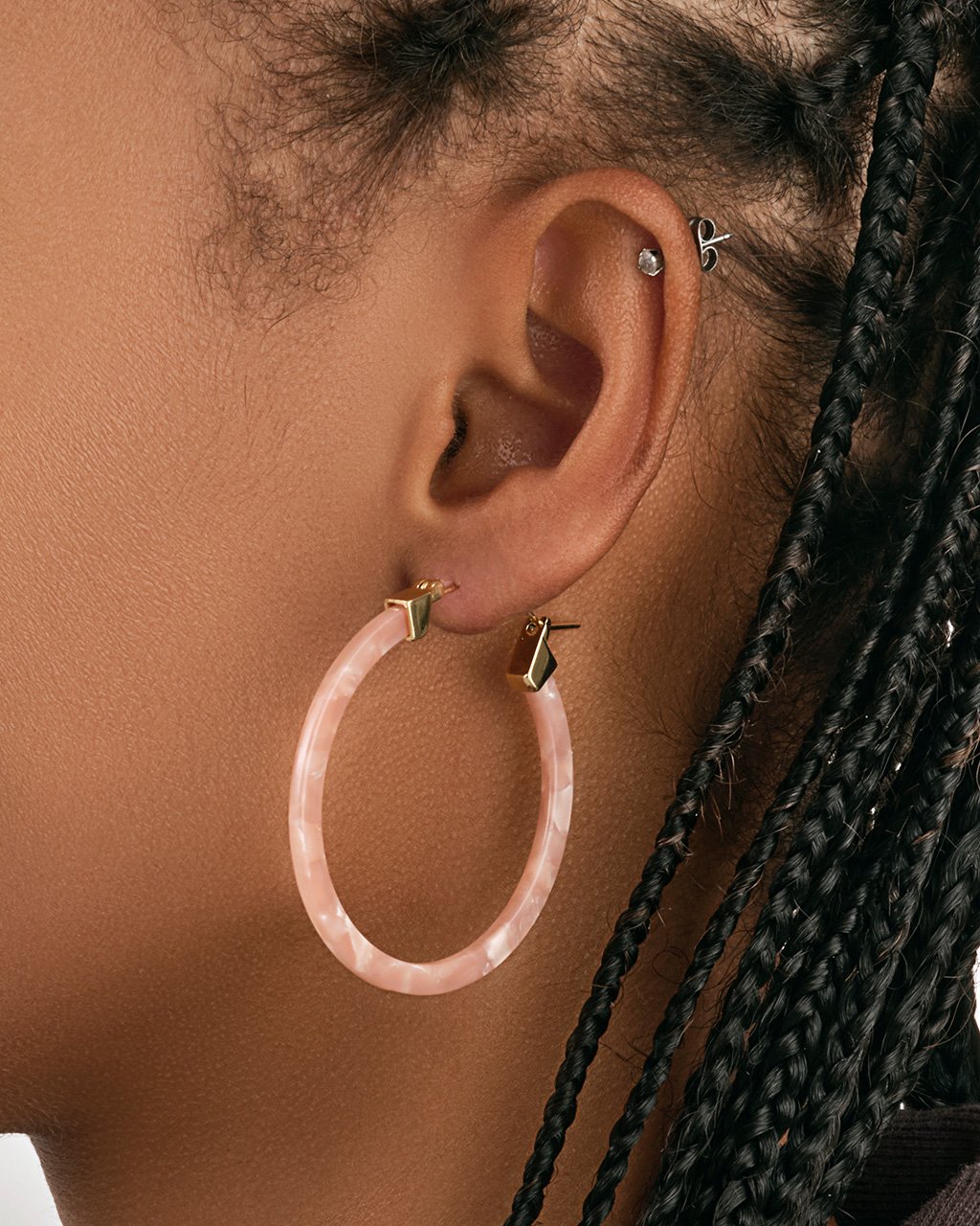 Sterling Forever 50mm Resin Hoop Earrings by Sterling Forever