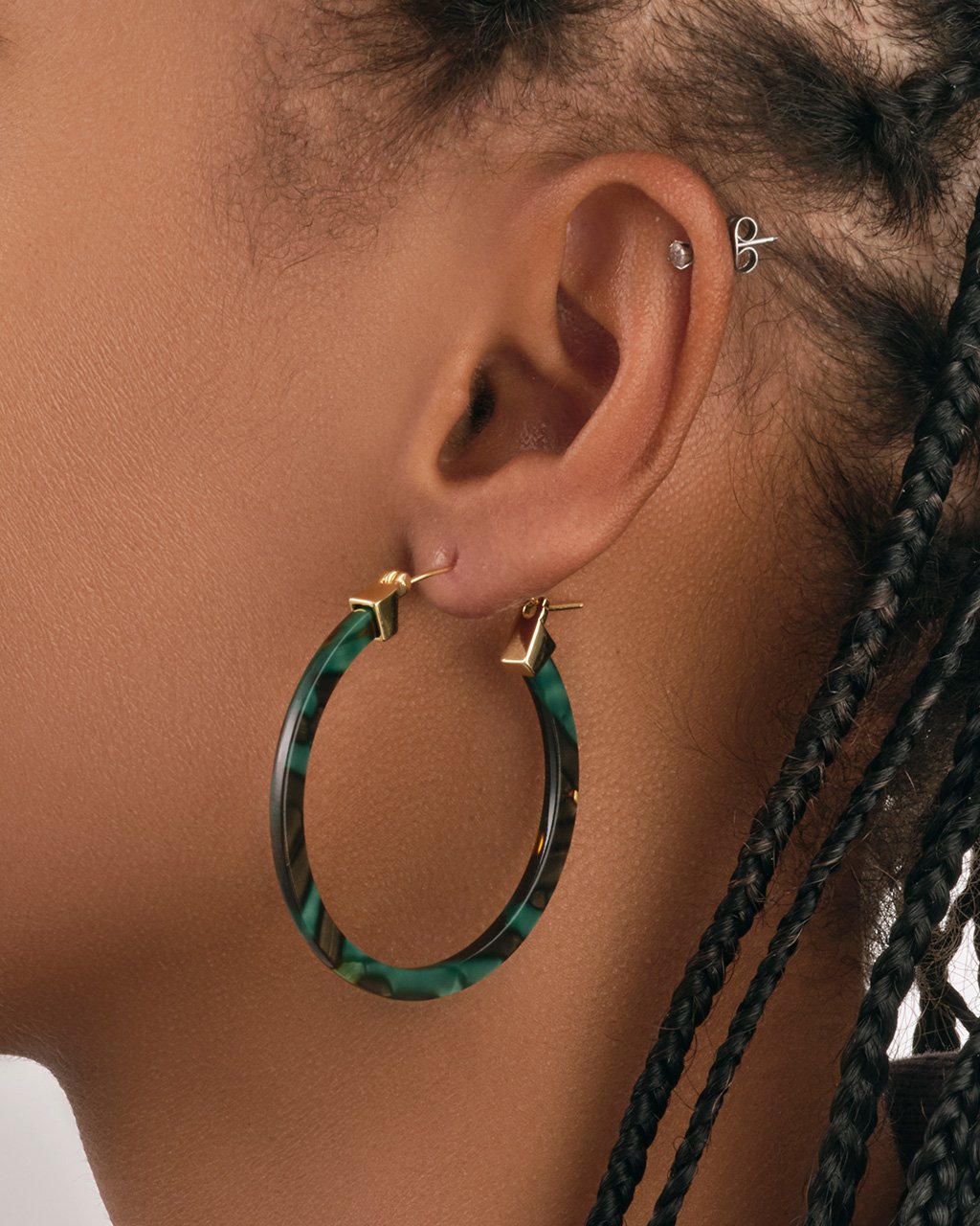 Sterling Forever 50mm Resin Hoop Earrings by Sterling Forever