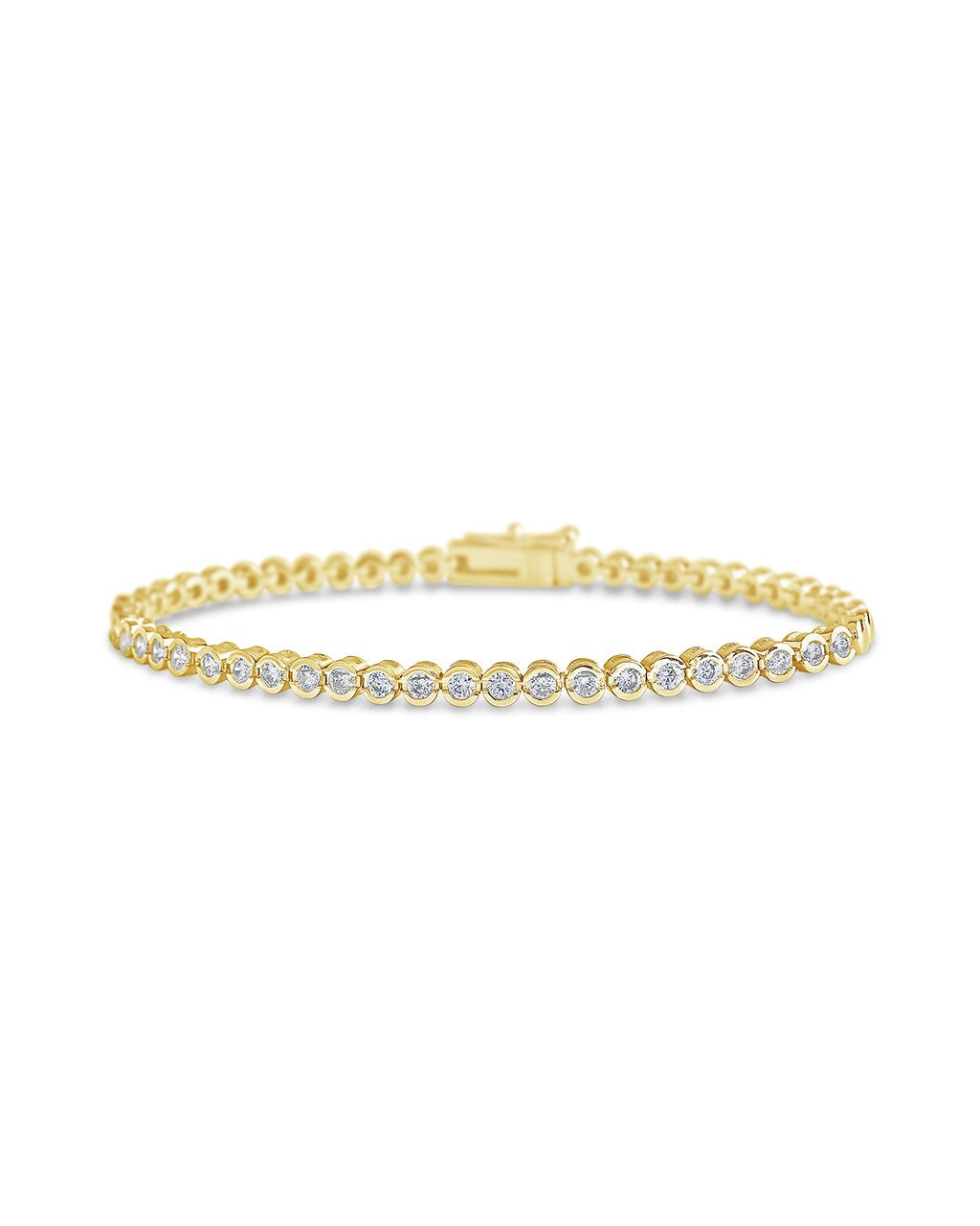 Sterling Forever Bezel CZ Tennis Bracelet by Sterling Forever