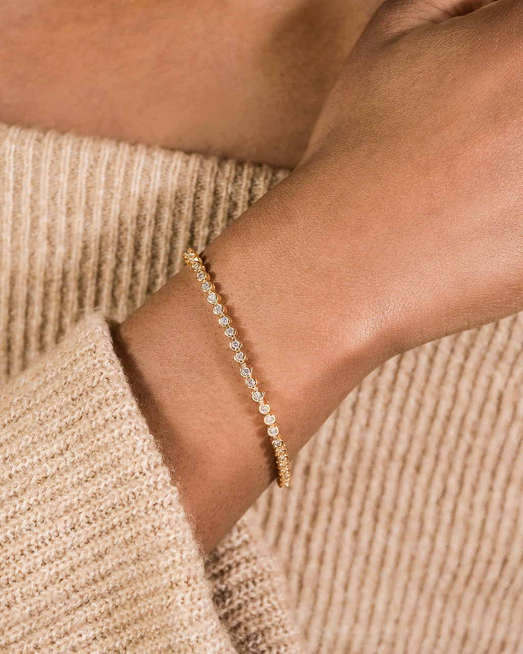 Sterling Forever Bezel CZ Tennis Bracelet by Sterling Forever