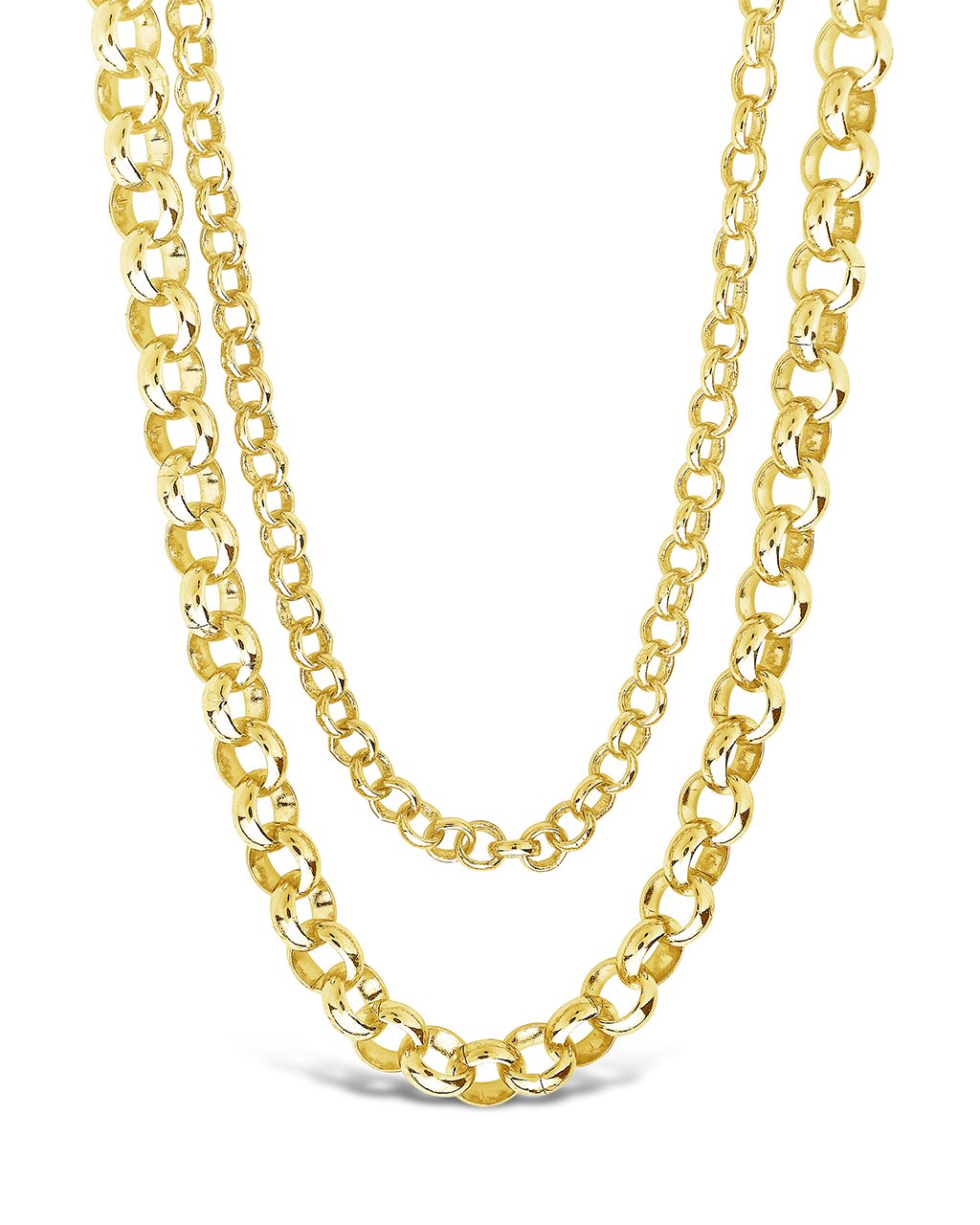 Sterling Forever Bold Layered Rolo Chain Necklace by Sterling Forever