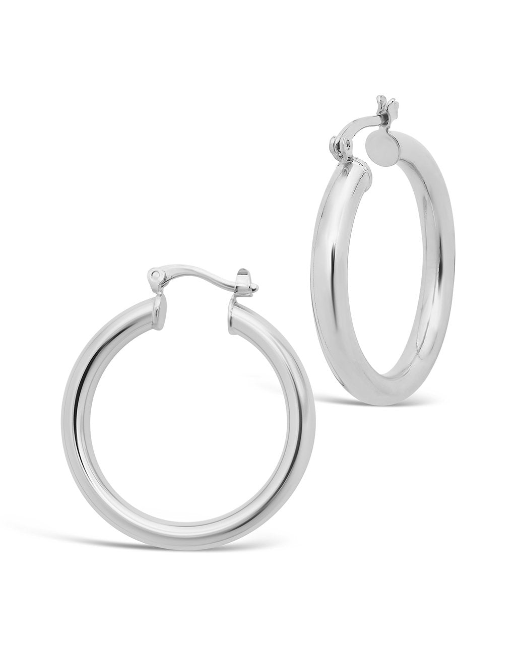 Sterling Forever Chunky Tube Hoops by Sterling Forever