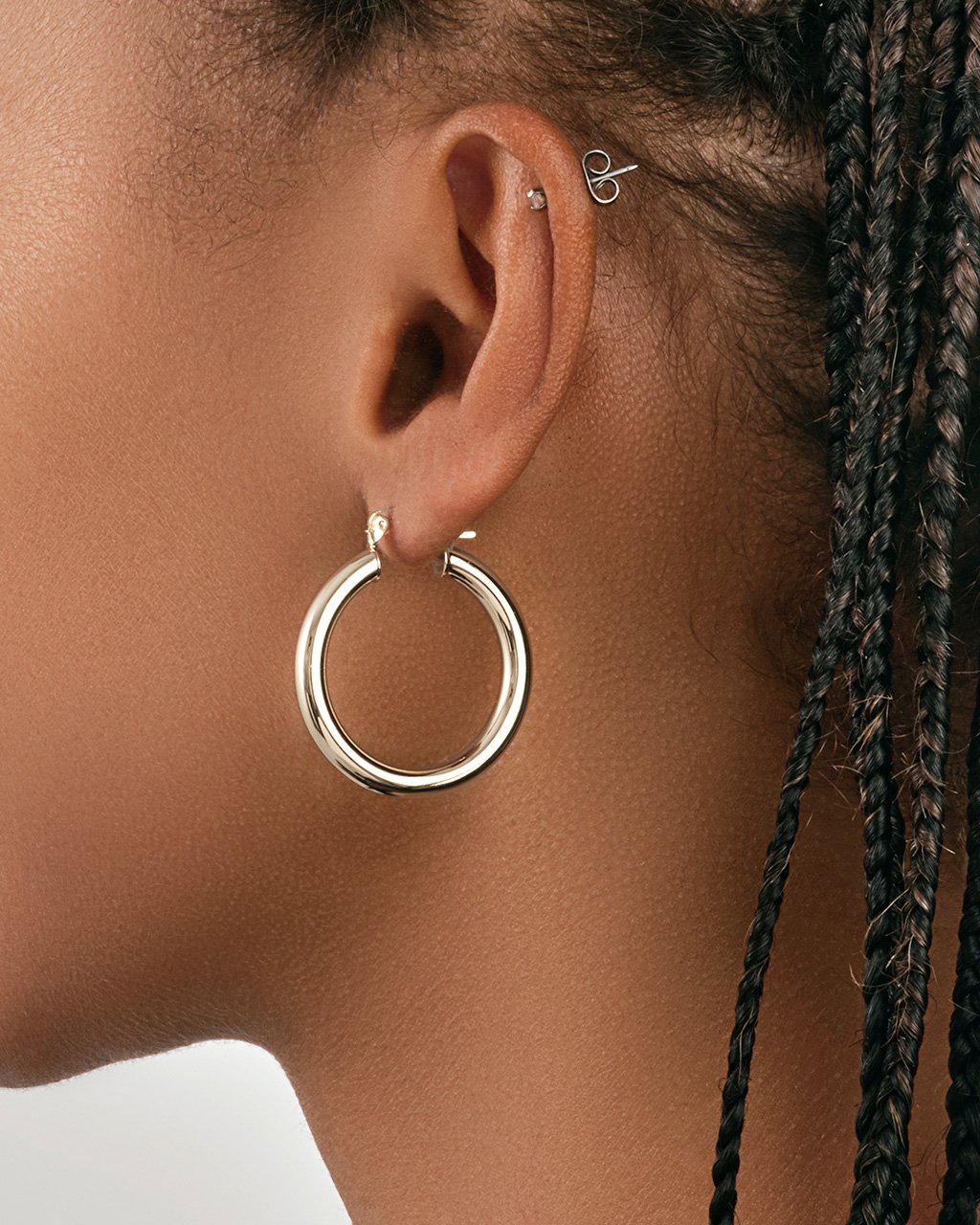 Sterling Forever Chunky Tube Hoops by Sterling Forever