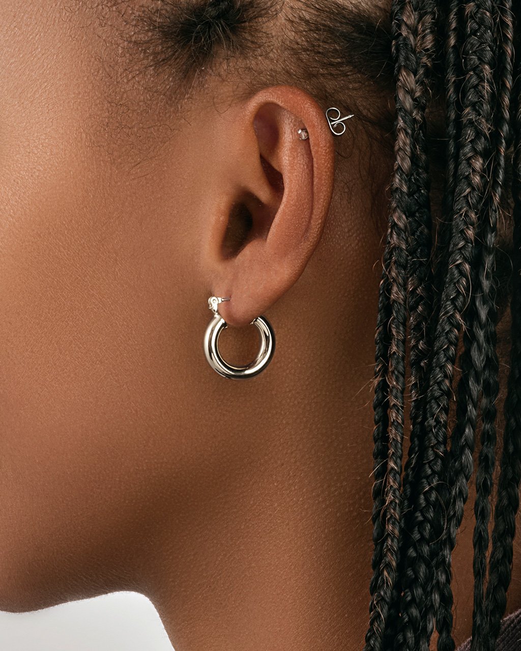 Sterling Forever Chunky Tube Hoops by Sterling Forever