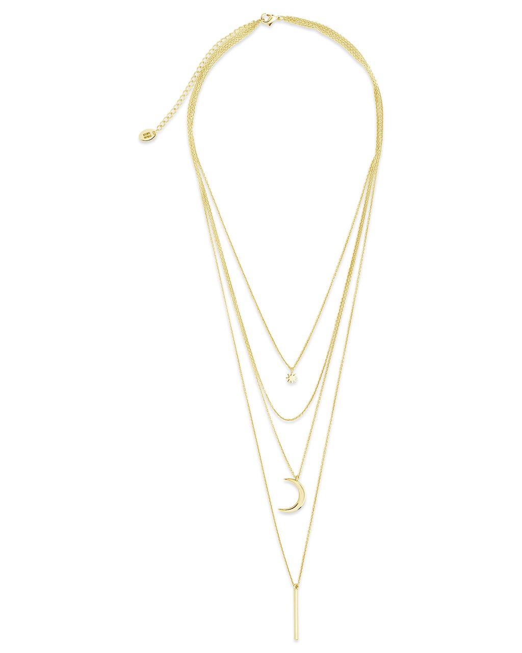 Sterling Forever Crescent & Bar Multi Layer Necklace by Sterling Forever